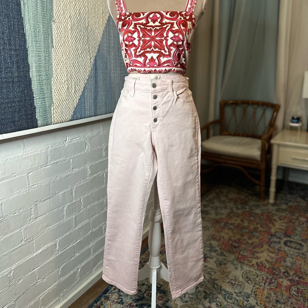 Universal Thread Pink High Rise Slim Straight Jeans - Picture 3 of 14